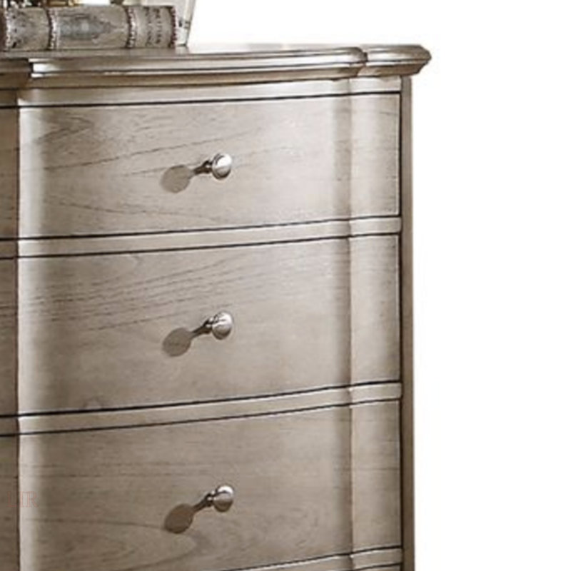 Commode 8 tiroirs Exquise, commode finition taupe antique (Commode