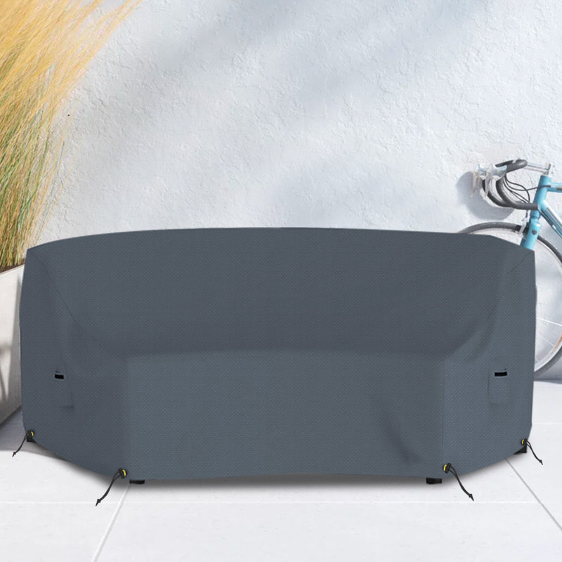 Weatherproof Patio Curved Sectional Sofa Cover, Afrahim Curved Patio Sofa Cover, Cover for Curved Sofa, Gray