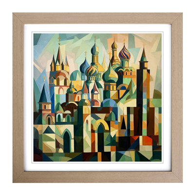 Moscow Kremlin Cubism - Framed Print