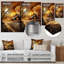 Automne, grange, coucher de soleil II - campagne, art mural en métal, paysages-441077347