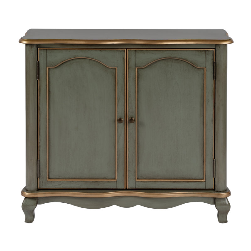 Aigul Accent Cabinet, Green & Gold