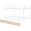Full Xl Over Queen Bunk Bed With 2 Drawers, White - Modern Iron Construction For Teens, Safe & Space Saving Metal Design-152571825