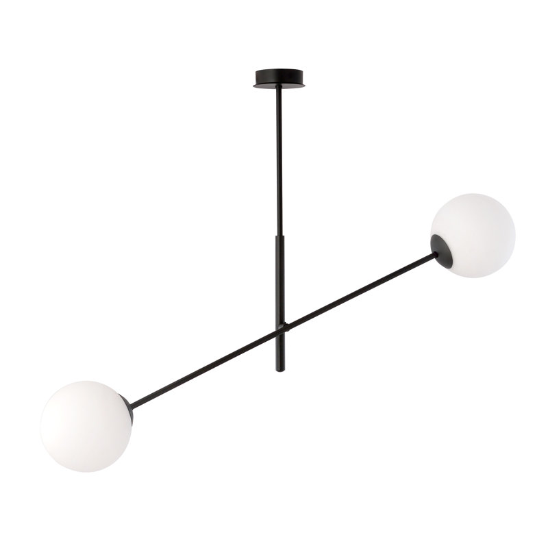 2-Light Sputnik Chandelier, White