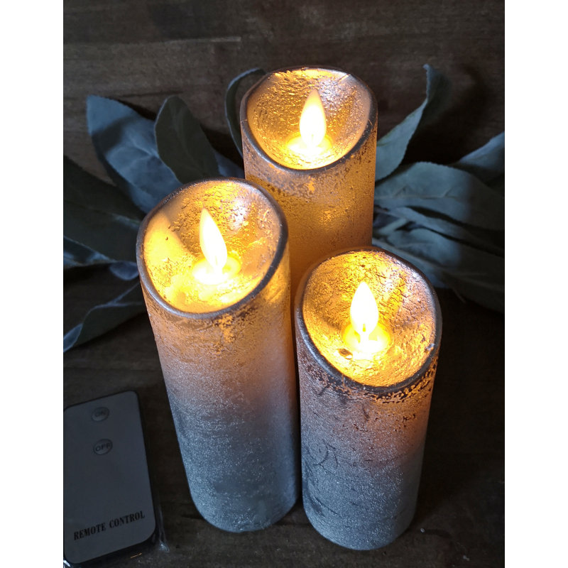 Ensemble de bougies lumineuses à pilier à DEL, H 7 po x l 2 po x P 2 po, Rouge