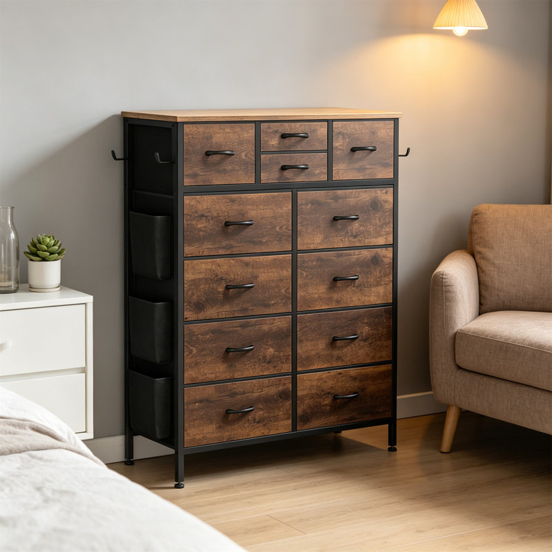 98.6 cm W Chest of Drawers, Brown