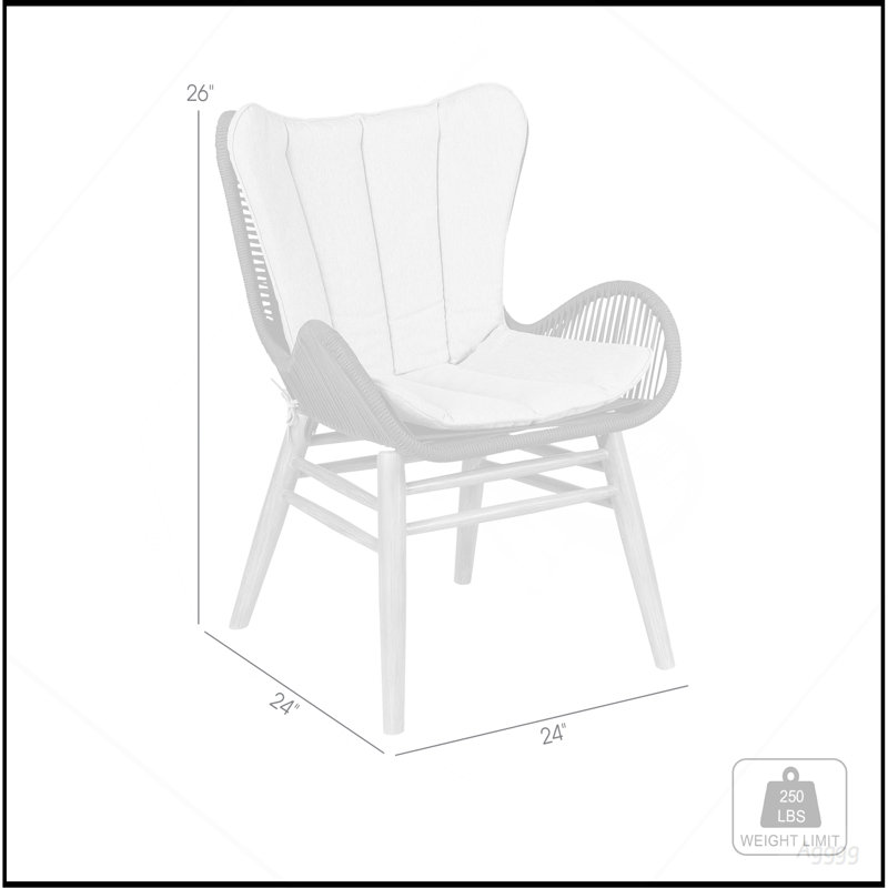 Chaise de patio d'extérieur en bois d'eucalyptus clair et corde gris anthracite Mateo