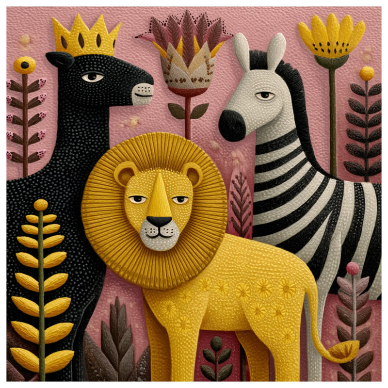 Housses de couette lion zèbre, Grand lit