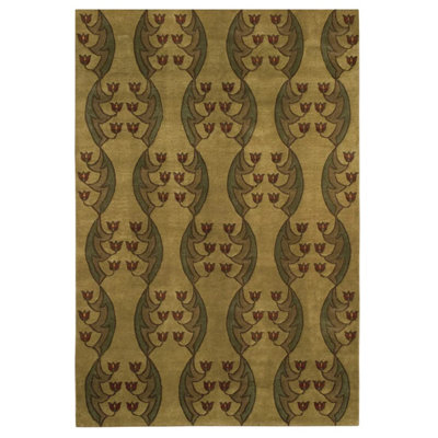 Light Tulip Fest Hand Knotted Wool Floral Area Rug
