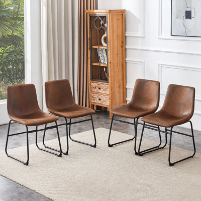 Ensemble de 4 chaises en suède, tabourets de bar confortables avec patins antidérapants, idéal pour les environnements de style industriel et rétro