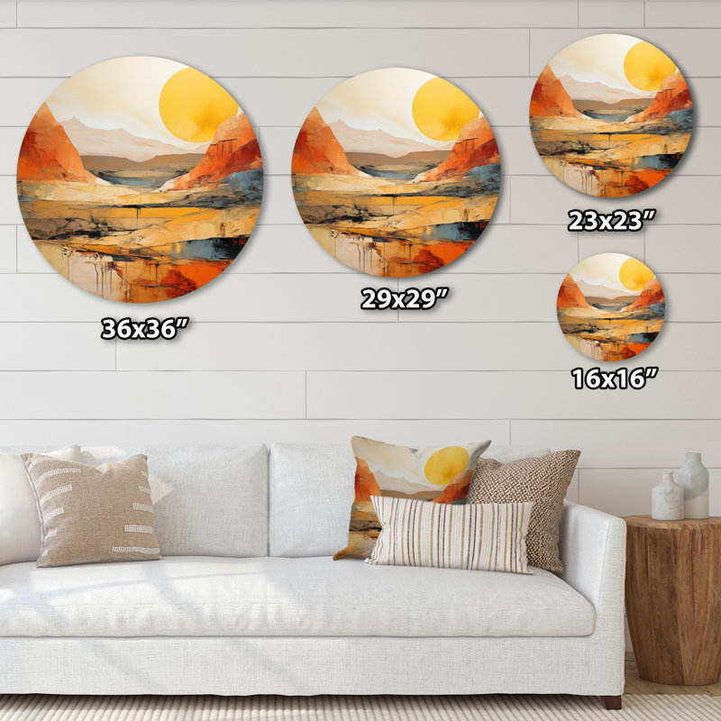 Marivell - Paysages d'art rond en métal, H 16 po x l 16 po