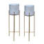 Ensemble de 2 jardinières Aira, support en métal pliable doré de 22 po de hauteur-877813751