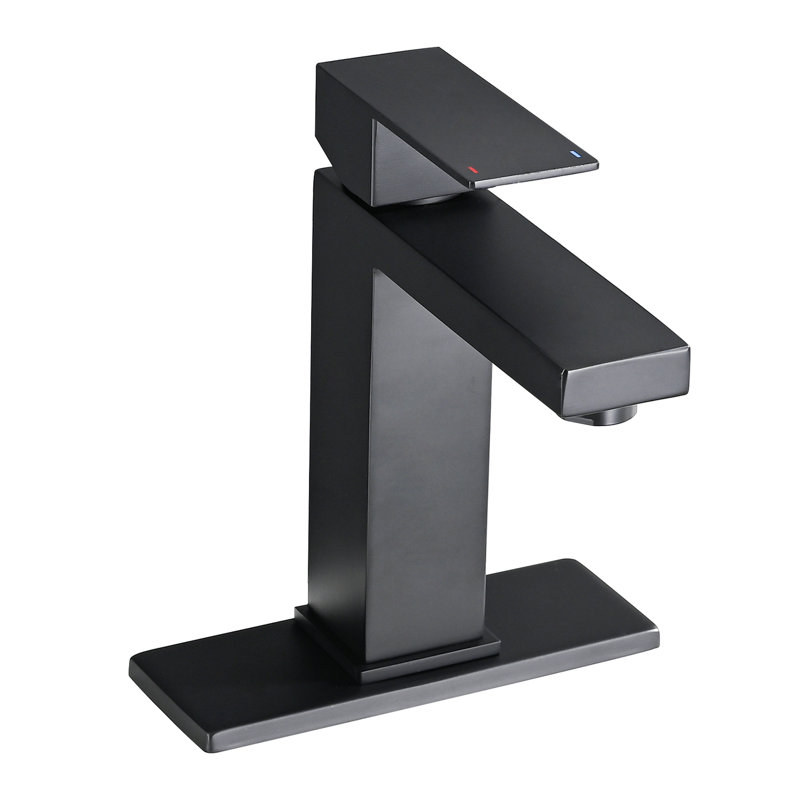 Matte Black Bathroom Tap, Stainless Steel, Single Hole, With Drain Assembly For Enhancement Project 2 Faucet, Handle, Rust Upgrade