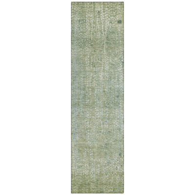 Machine Washable Indoor/Outdoor Xhevrie Green Rug