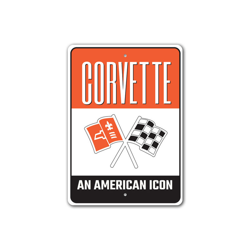 Plaque en aluminium American Icon Corvette, H 18 po x l 12 po x P 0,06 po