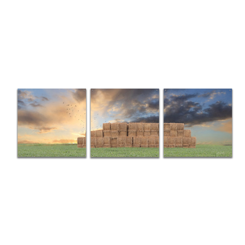 Epic Art «Haystack Harvest» par Lori Deiter, verre acrylique Wal Art, H 36 po x l 108 po