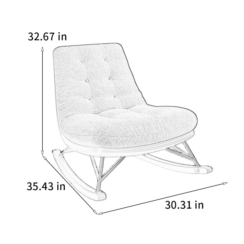 Chaise berçante douce et confortable, Tanné
