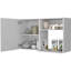 Armoire murale blanche de 40 pouces de large avec tablettes élégantes et rangement supplémentaire à hauteur de 5 paquets et 2 tablettes latérales pour économiser de l'espace