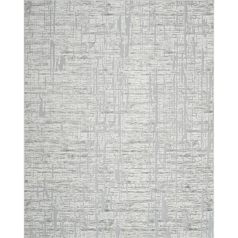 Tapis gris / blanc Willingboro, Rectangle 2 pi x 2 pi 11 po