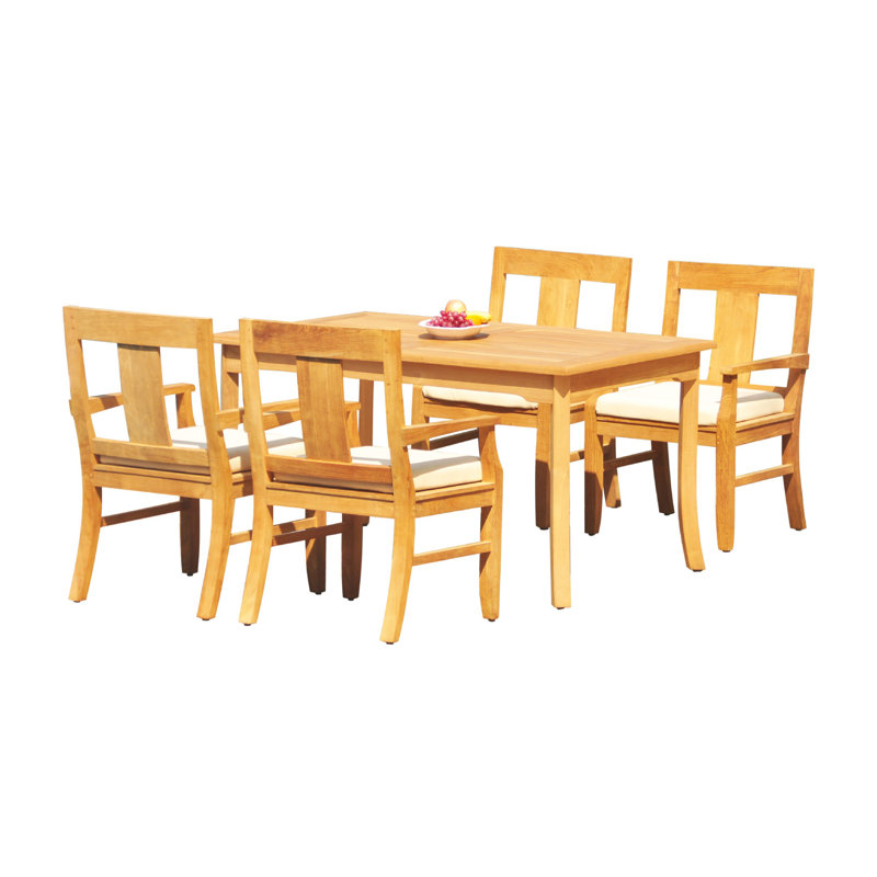 Ensemble de salle à manger en teck Kevon, 4