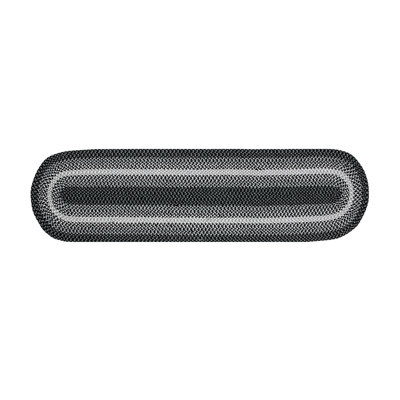 Tapis gris en laine tressé géométrique Beachmont