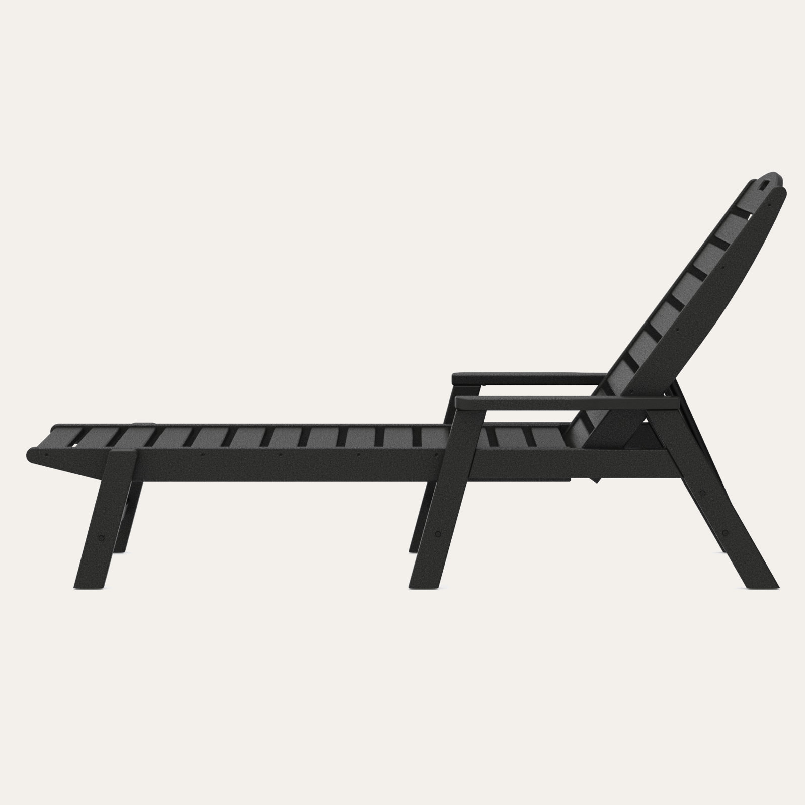 POLYWOOD® Nautical 27" Patio Chaise Lounge, Black