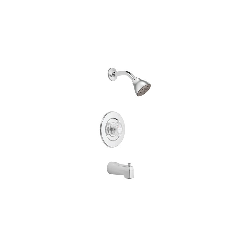 Garniture de robinet de baignoire et douche avec poignée bouton Chateau Select, Chrome, Boyau