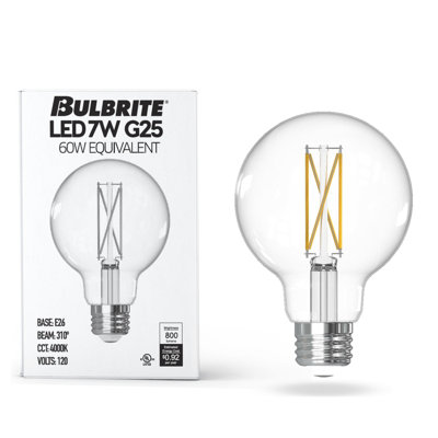 7 Watt (60 Watt Equivalent), G25 LED, Dimmable Light Bulb, Cool White (4000K) E26/Medium (Standard) Base