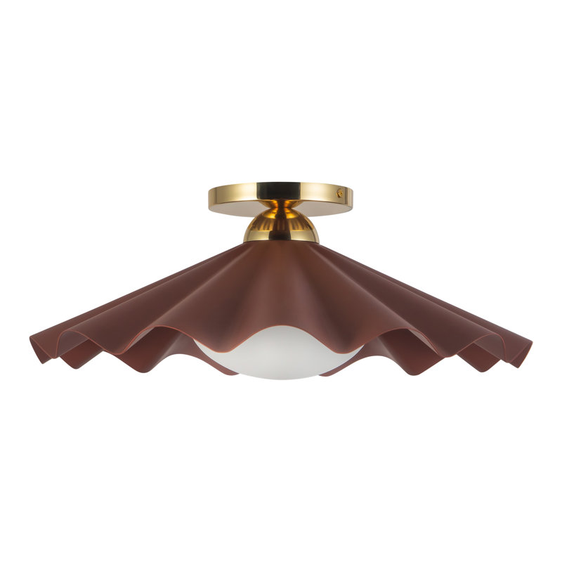 Furrow 16-in Red Semi-Flush Mount, 16-in, Red
