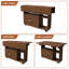 Table de cuisine moderne pour îlot de cuisine pliable avec tablettes de rangement et roulettes pour petits espaces-1046153525