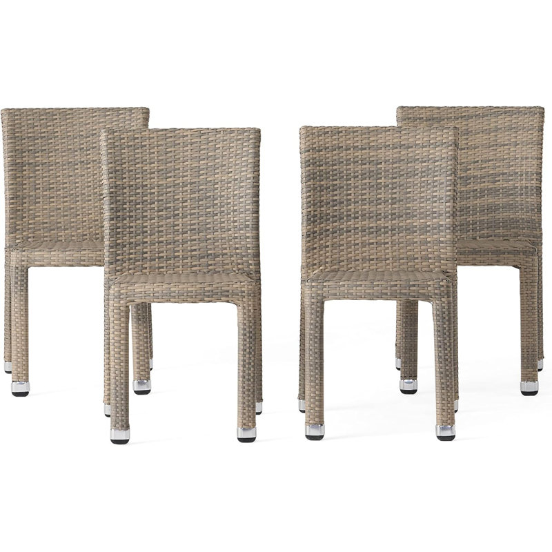 LARACHE ALUM ARMLESS RATTAN CHAIR, Gray