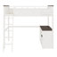 Lit mezzanine avec bureau, tablette ouverte et boîte de rangement, station de charge USB