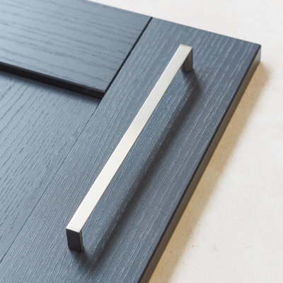 Brushed Nickel Square D-Bar Handles 