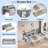 Wooden L-shape Daybed With 3 Cabinets And 2 Drawers, Study Desk And Built-in Bookshelf-764790802
