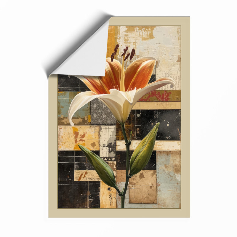 Lily In Earth Tones Botanical - Print, Unframed, A1 - 84.1 x 59.4 cm