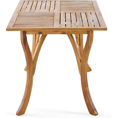 Stylish Outdoor Dining Table 59" Rectangular Wood Table for Living Room, Patio & Home Decor