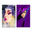 «Purple Mannequin Woman Portrait», ensemble de 2 impressions sur toile-692101213-692101212
