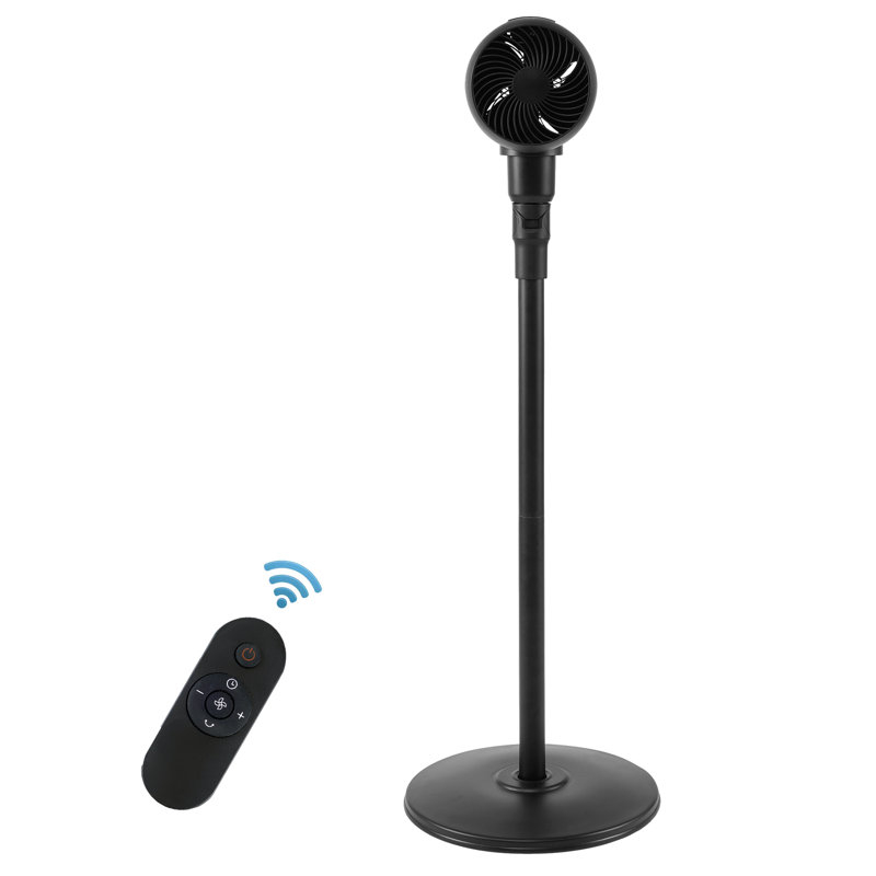Industrial Retro Metal Drum Jet Oscillating Standing Floor Fan Remote Control Timer 3 Speeds Setting
