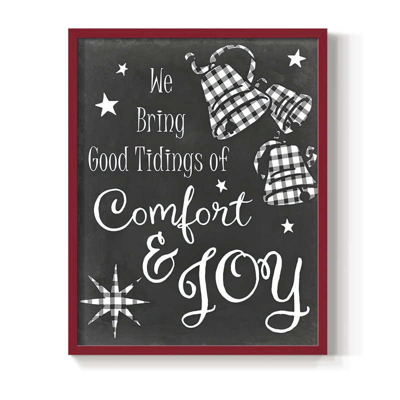 Comfort and Joy, reproduction encadrée - bois massif, H 15 po x l 12 po, Rouge