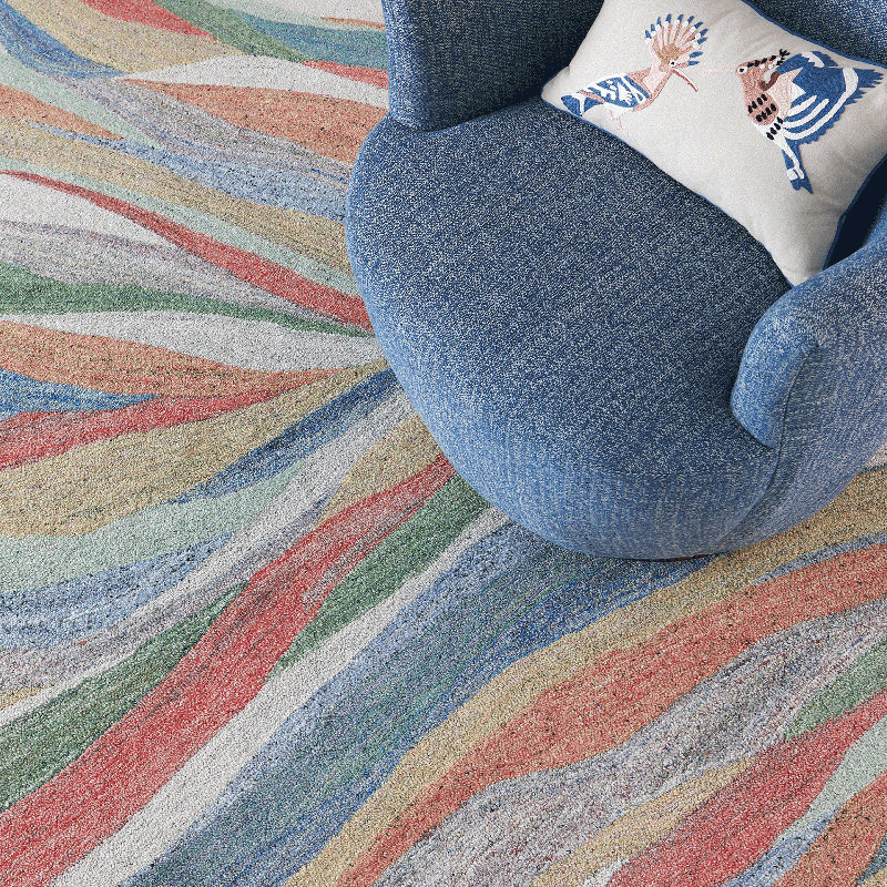 Global Recycled Standard Desertscape Hand-Tufted Indoor/Outdoor Rug Multicolor, Rectangle 5' x 8'