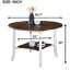 Arrangement de salle à manger rond - chaises élégantes, rangement pratique sur table élégante et 4 accents en bois blanc foncé