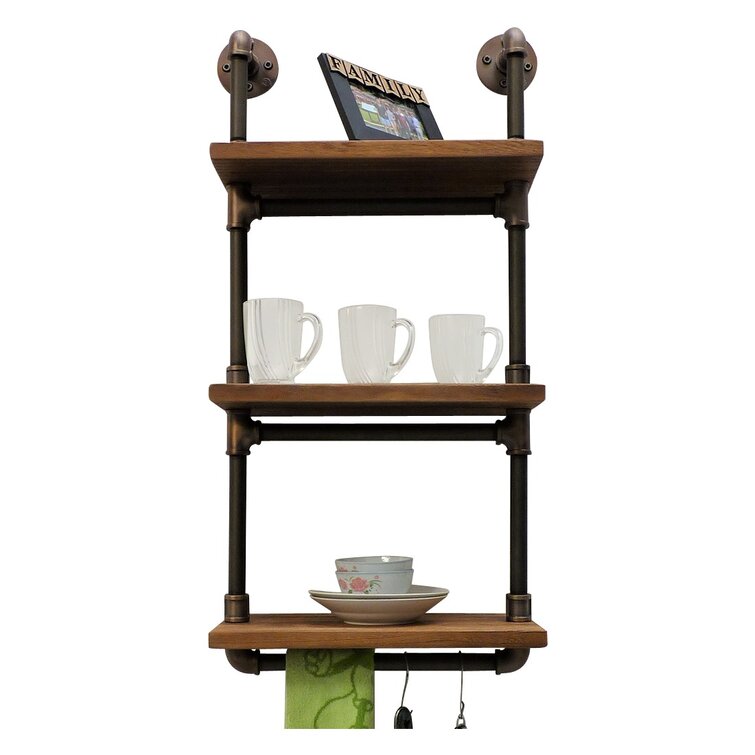 Steelside™ Benning 3 Piece Paulownia Tiered Shelf & Reviews