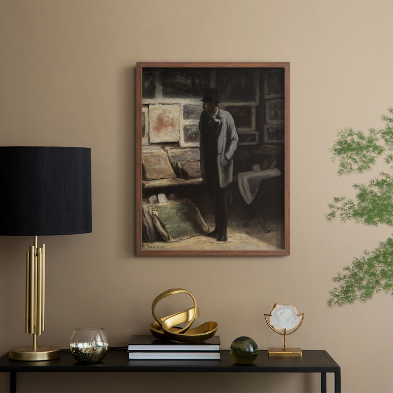 «Vintage Portrait Print X», reproduction encadrée - bois massif, Noyer, H 30 po x l 24 po