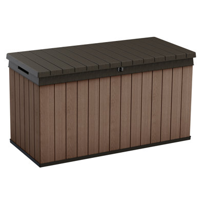 Keter Darwin Durable Resin Outdoor Storage and Organization Deck Box For Patio Furniture and Supplies, Brown (Choose Size) by Keter