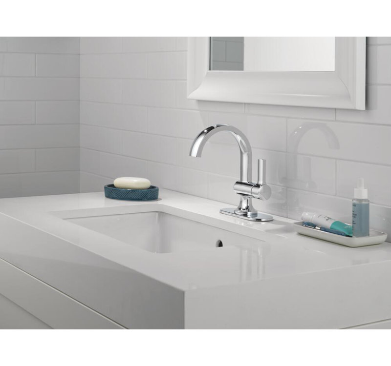 Albion Chrome Single Hole Bathroom Faucet with Pop-Up Drain