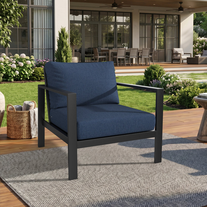 Amala Sunbrella® Outdoor Deep Seating Cushion, 28.5" W x 28.5" D, Sunbrella® Spectrum Indigo Plainweave