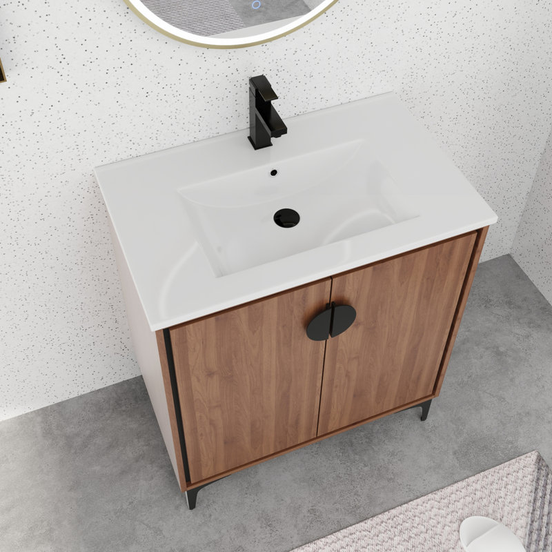 Meuble-lavabo simple 30 po avec plateau Detavious