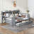 Full Size Daybed With Desk And Side Storage Options In Gray - Pine Construction For Customized Bedroom Wooden 3 Drawers, Ports Desk, Long-Lasting Use-199550056-199550058
