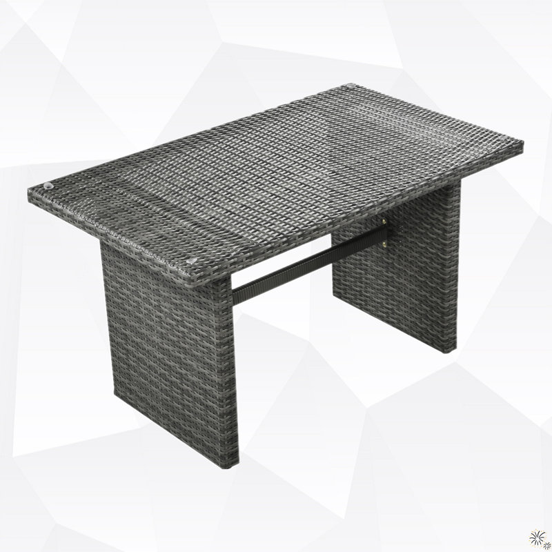 Ensemble de conversation modulaire en rotin avec coussins 6 pièces Ferrick, gris