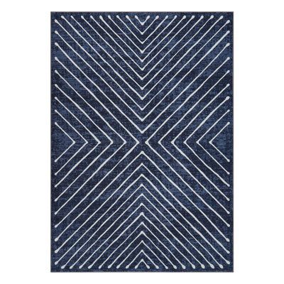 Modern Geometric Area Rug Machine Washable Rug Non-Slip Backing Non Shedding Carpet Stain Resistant Carpet Folding Area Rug for Home Decor