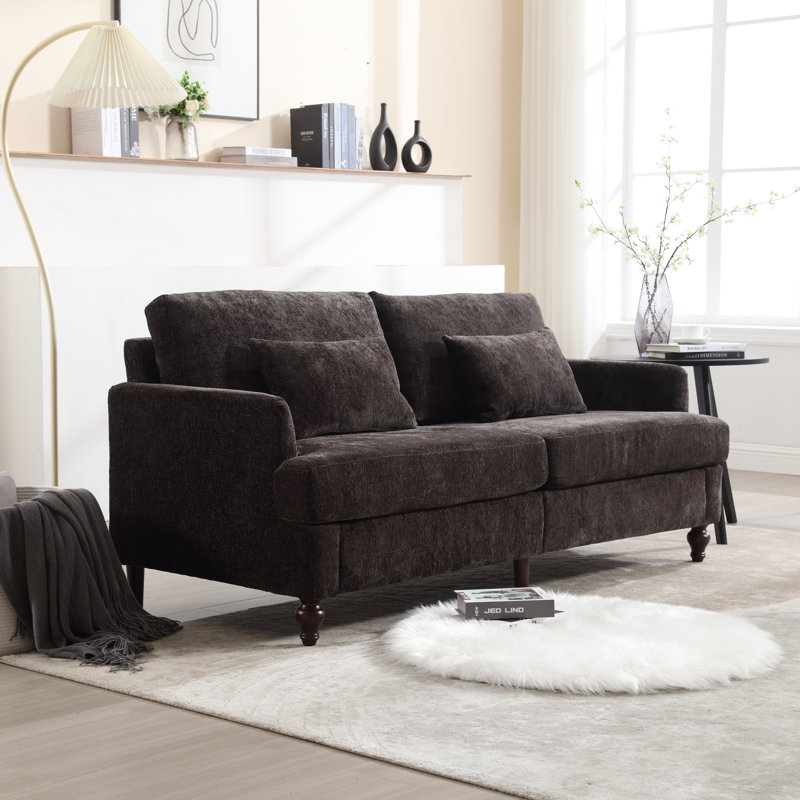 Canapé en chenille Modern, Noir
